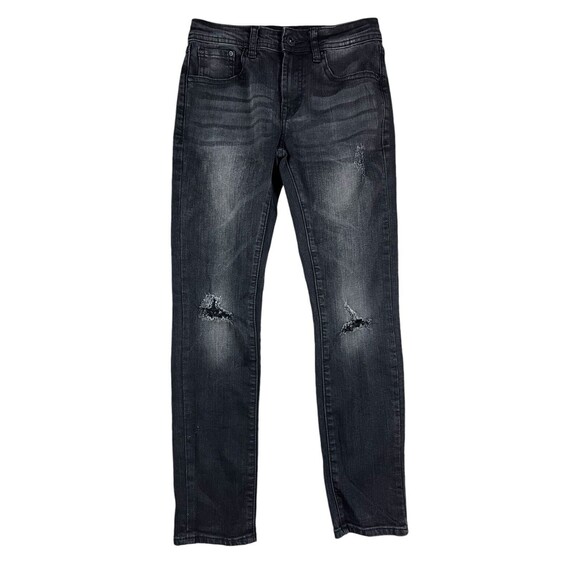 AG Kingston Slim Skinny Jeans  Boys Size 10  Distressed Black Stretch Denim - Picture 1 of 11